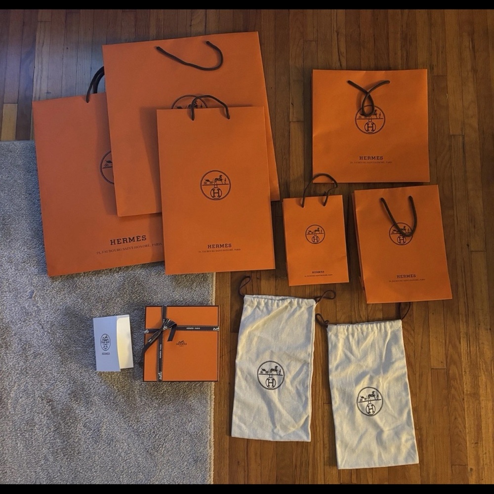 Hermès Orange Shopping Bags and Dust Covers